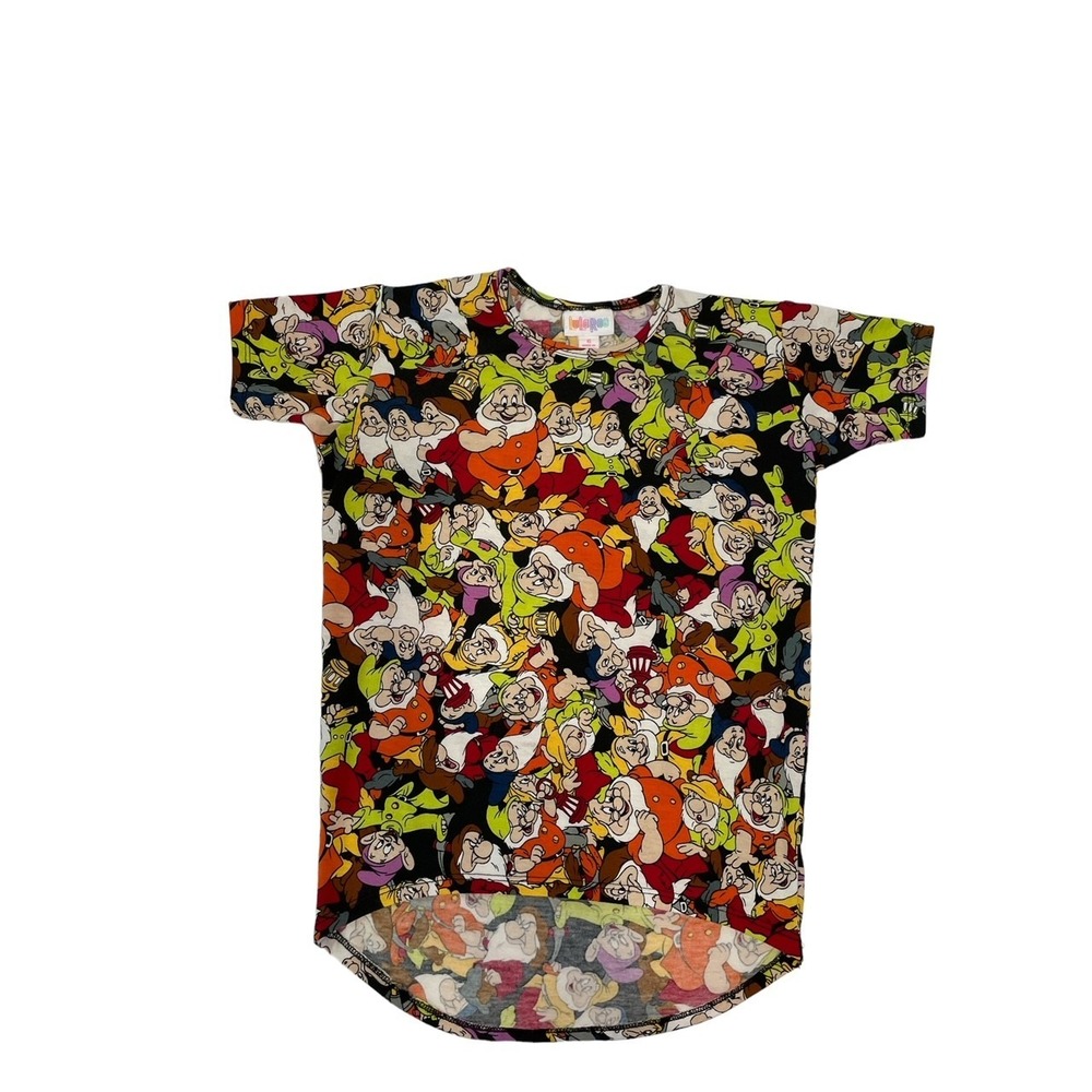 LULAROE GRACIE DISNEY SNOW WHITE DWARVES PRINT TOP SIZE 6